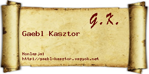 Gaebl Kasztor névjegykártya